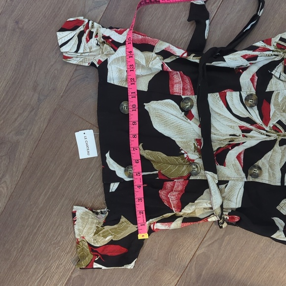 LE CHATEAU | NWT, cotton off the shoulder, Square Neckline, Floral dress, medium - Picture 7 of 8